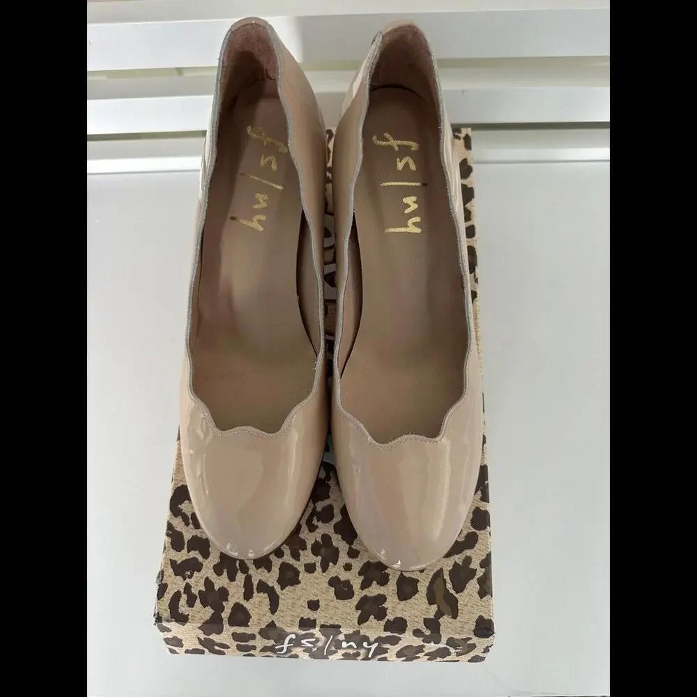 Tuckernuck French Sole fs ny Wave Beige Patent Heels Shoes $215 - Picture 3 of 7